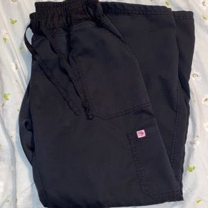 Black cargo scrub bottoms